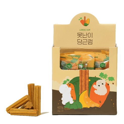로렌츠 강아지 못난이 덴탈껌 21p, 420g, 당근, 1개 - 덴탈껌 | 쿠팡