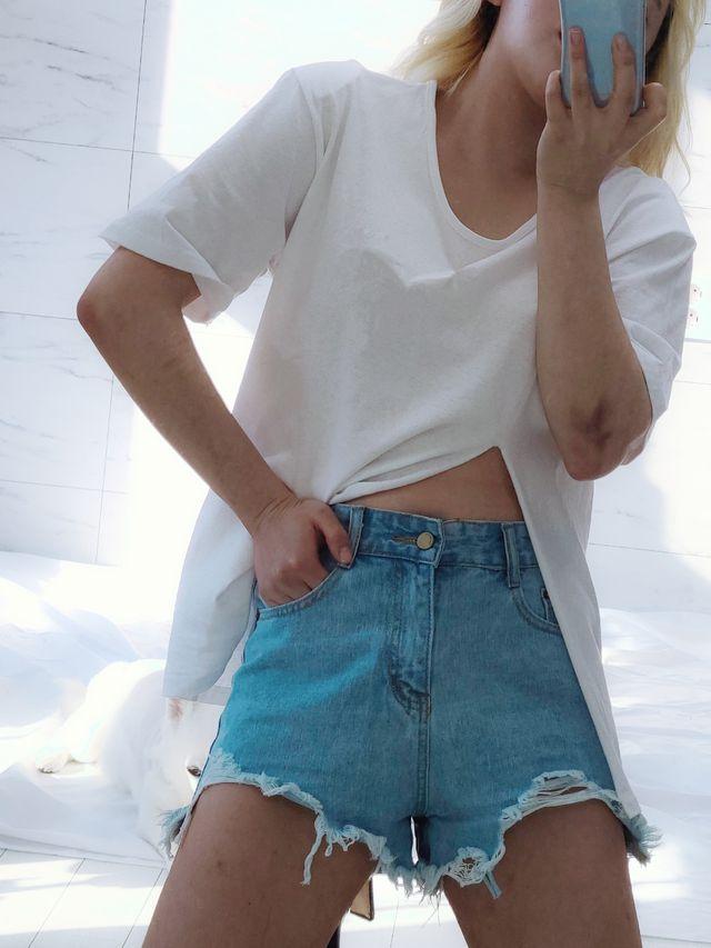 청핫팬츠 핫팬츠 청바지 청반바지 M S