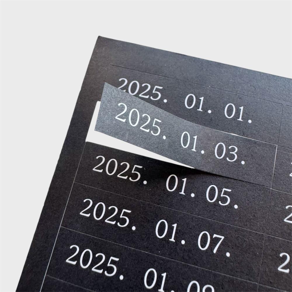 2025년 달력 날짜 일력 블랙 다이어리 스티커