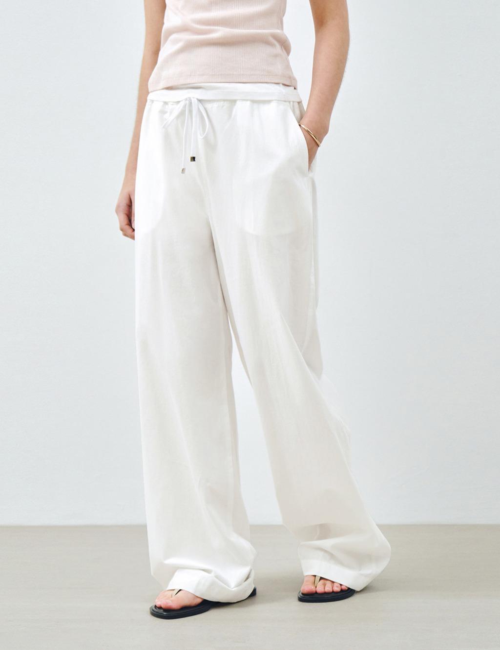 [4/14 예약배송] 에센셜 스트링 코튼 팬츠 화이트 MDPT080WHITE