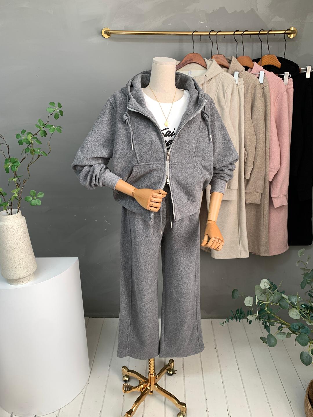 [일부당일발송][겨울신상] 보츠베 밍크기모 테리 상하세트 트레이닝 키큰 롱팬츠 후드 투웨이 집업 셋업