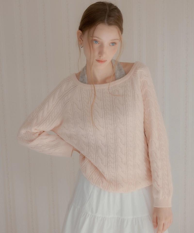 LETTER FROM MOON - [Secret Sale *회원가입시 추가할인] Dante Boatneck Wool Sweater ( Pink )