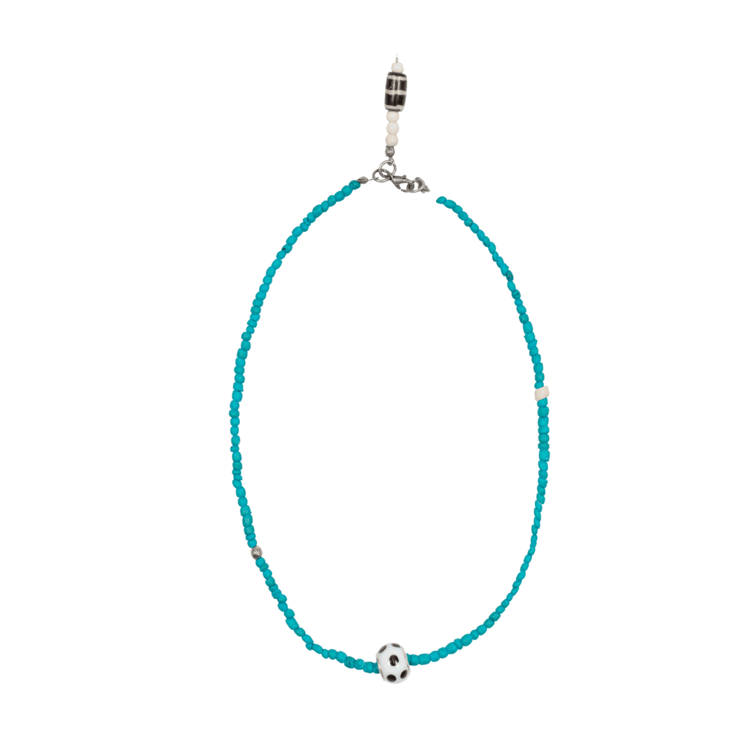 TCM dot ball necklace (blue)