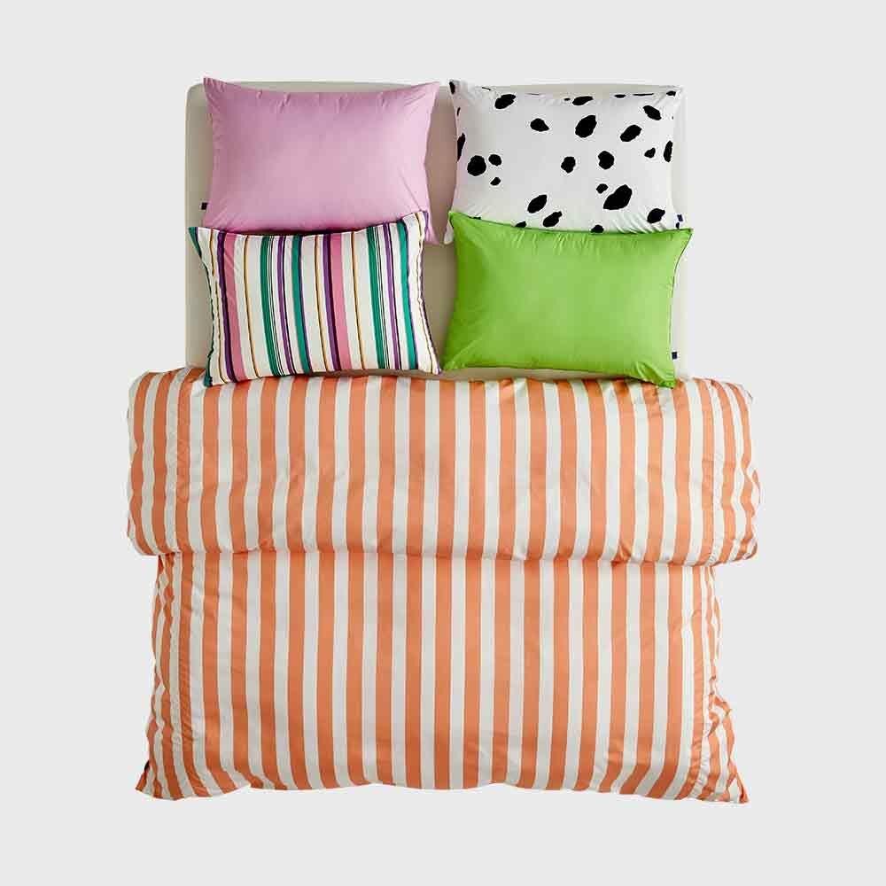 오렌지스트라이프&연두 레이어드 이불커버세트 SSQ 2material