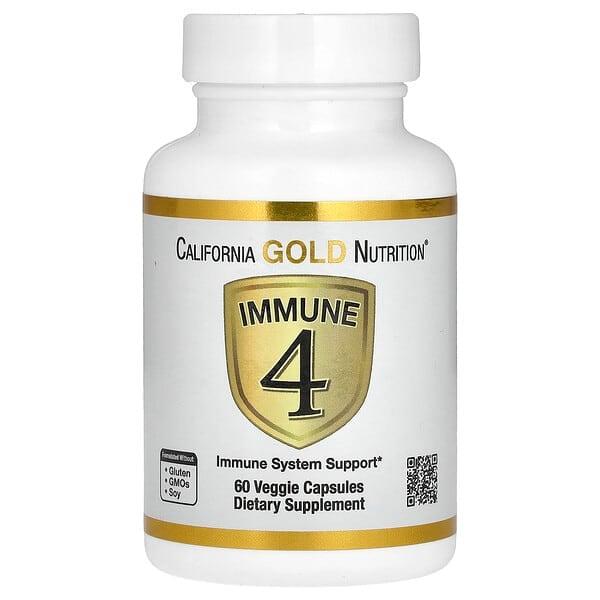 California Gold Nutrition, Immune 4, 면역계 지원, 베지 캡슐 60정