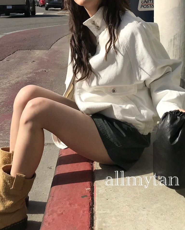 올마이탄 당일 / 베르가못 브리즈 워크 데님 점퍼 코튼 긴팔 하이넥 포켓 밴딩 jp (2col)