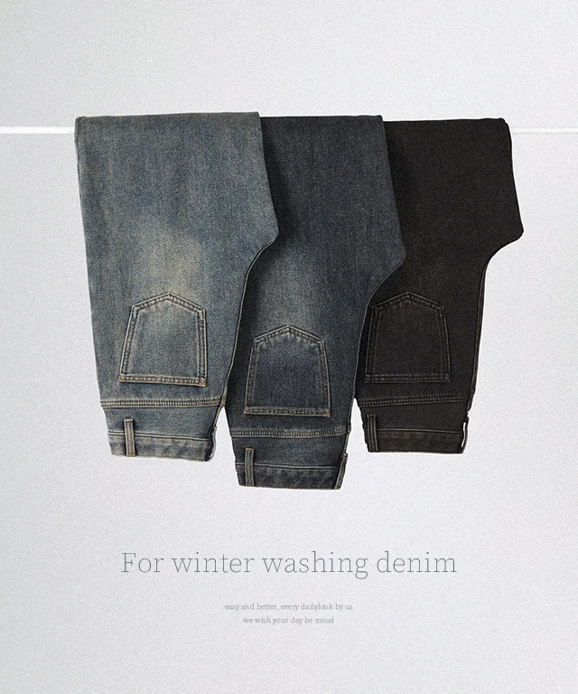 [1만장돌파/기모🔥/숏,롱]포윈터 워싱 와이드 데님팬츠 - 5size