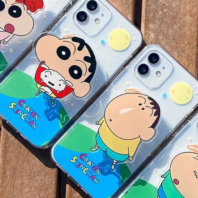 짱구 정품 우주여행 투명젤리 케이스+아크릴 스마트톡 케이스 아이폰 14 프로 맥스 13 12 갤럭시 S23 S22 플러스 울트라 노트20 노트10 S21 S20