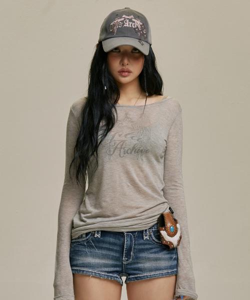 STAR WING SHEER LONG SLEEVE_GY