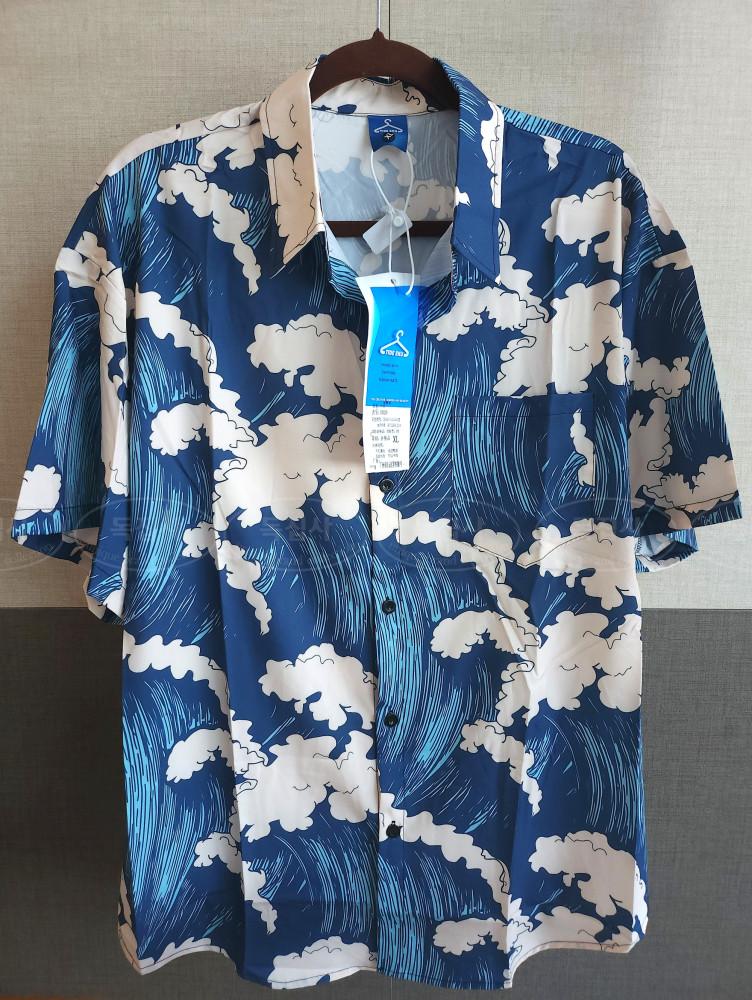 [독집사] 후쿠오카 구름 블루 여름 하와이안 셔츠