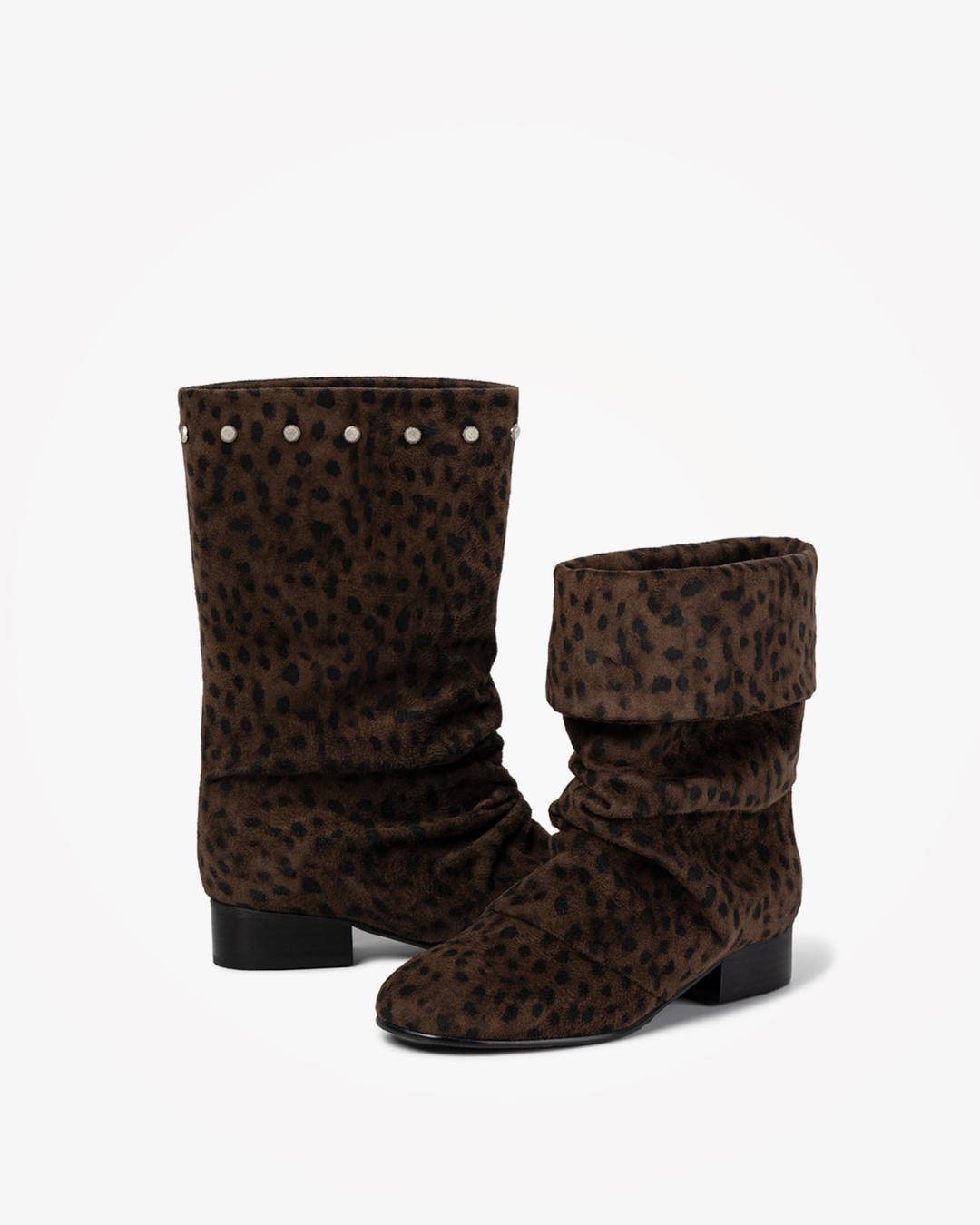 STUD WHISPER BOOTS (COCOA LEOPARD)