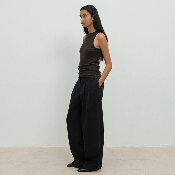 [7차 리오더] Two-Tuck Cotton Pants_Black
