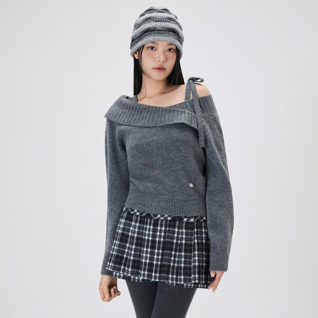 미쏘 오버핏 오프숄더 레이어드 풀오버_MIWKAG116T/MIWKAG39QT