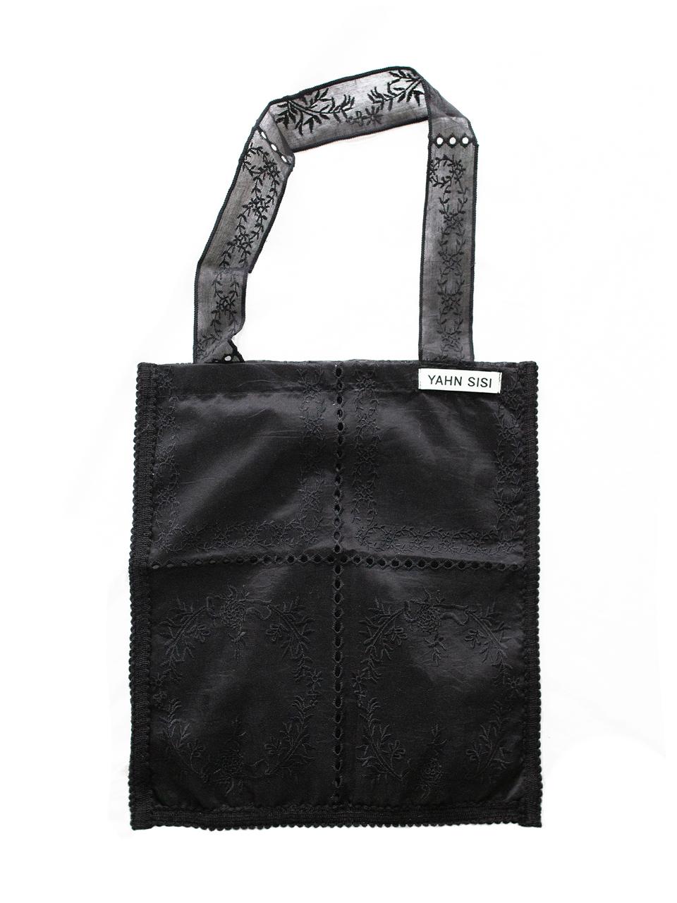 블루밍 레이스 오간자 백 - 블랙