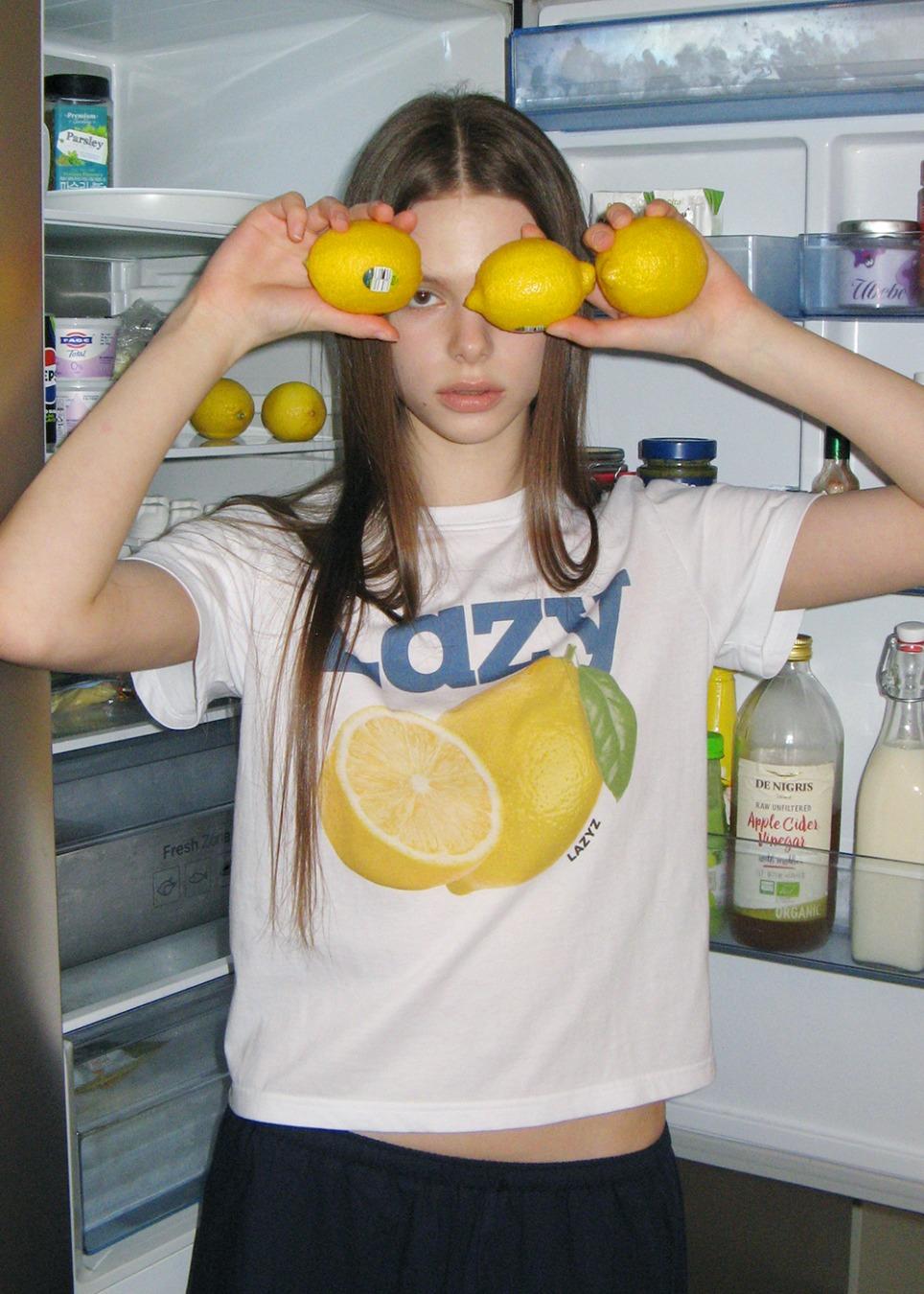 Lazy Lemon Crop T-shirt (2color)