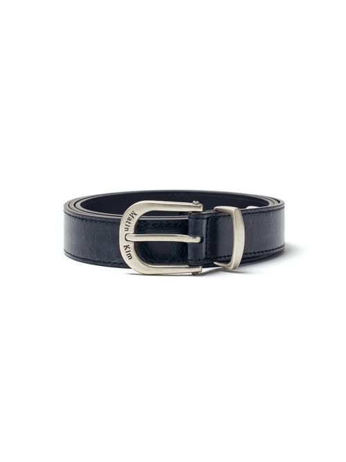 MATIN BUCKLE LEATHER BELT IN BLACK