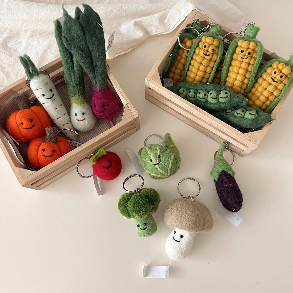 [리틀디어] 야채 채소 과일 양모 펠트 울 키링 백참 열쇠고리 (22 Types)