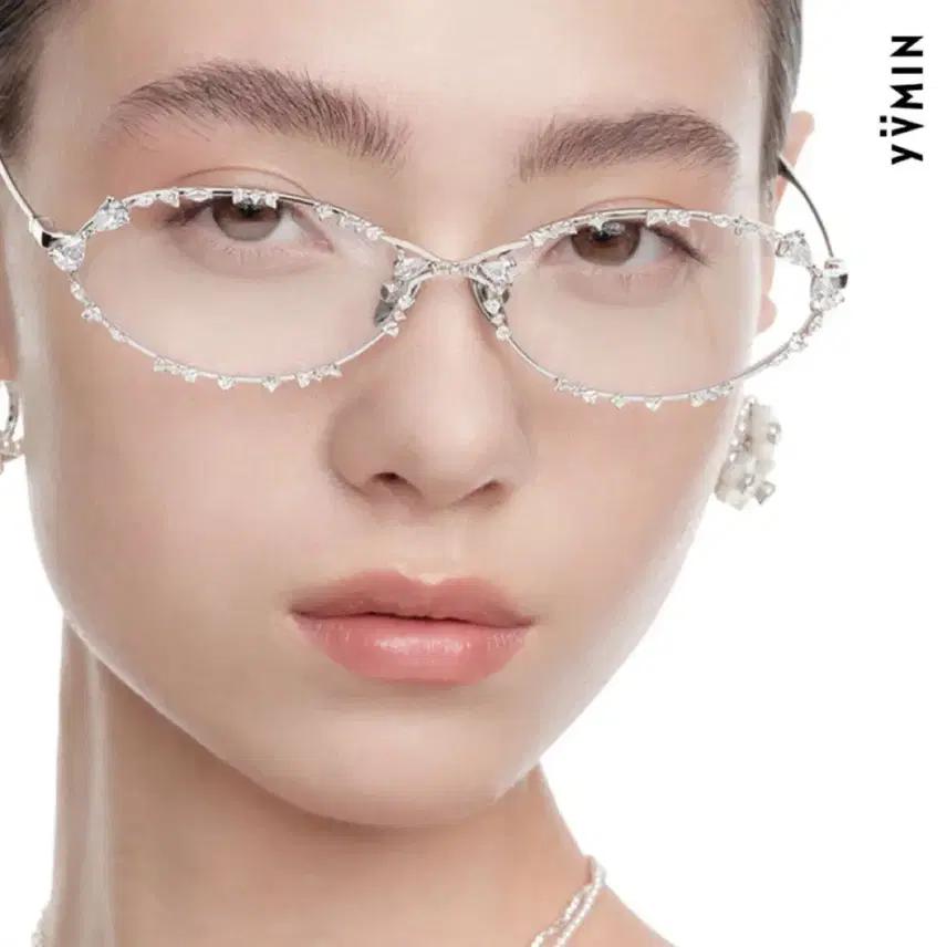 YVMIN 안경 메탈 프레임 주얼리 안경테 큐빅 안경