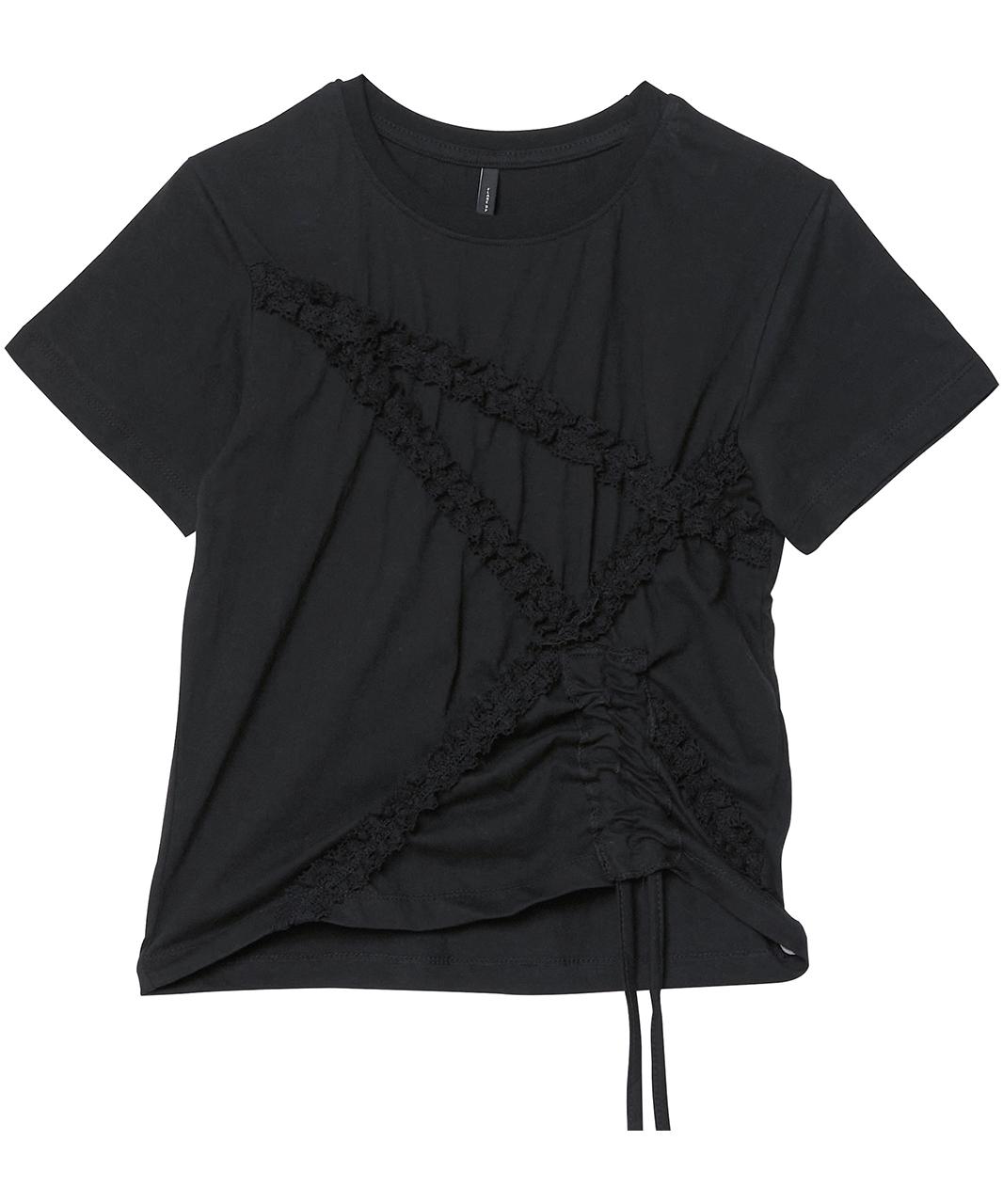 Diagonal Strap T-shirt (FL-121_Black)