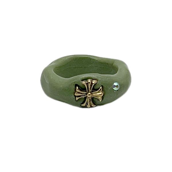 antique olive ring
