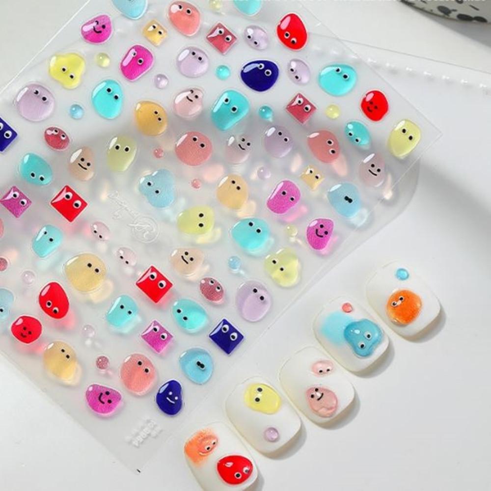 엠보 3D 스티커 1번  눈괴물하트네일아트재료파츠스톤