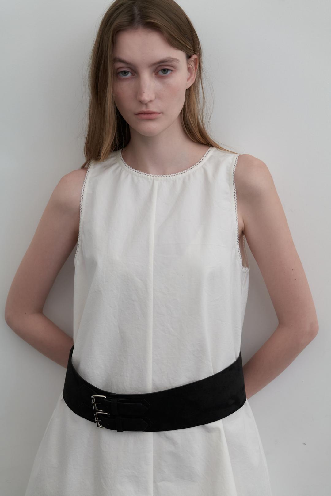 Suede comb-belt - Balck