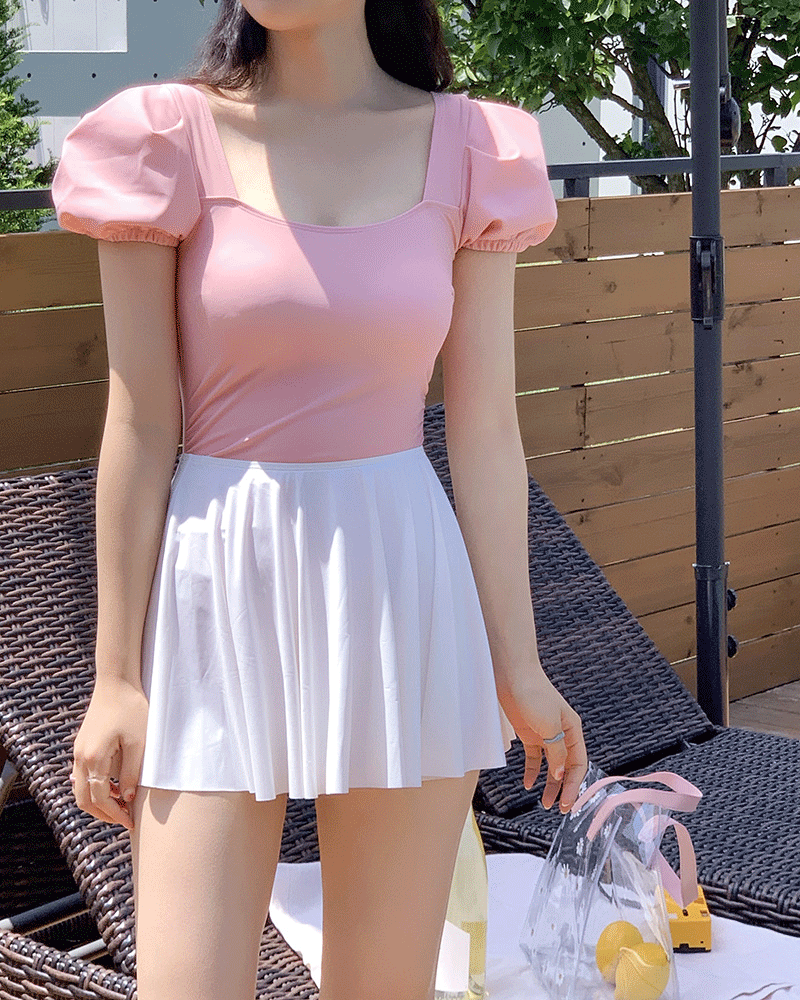 비치 셔링 스커트 (2color) / 블랙 단독주문시 당일발송