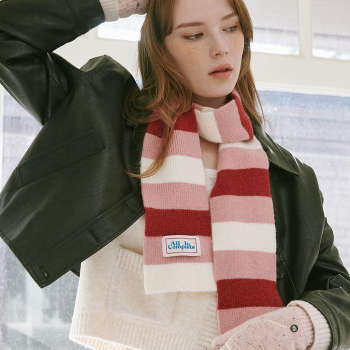 3 Stripe Knit Muffler (2 Colors)