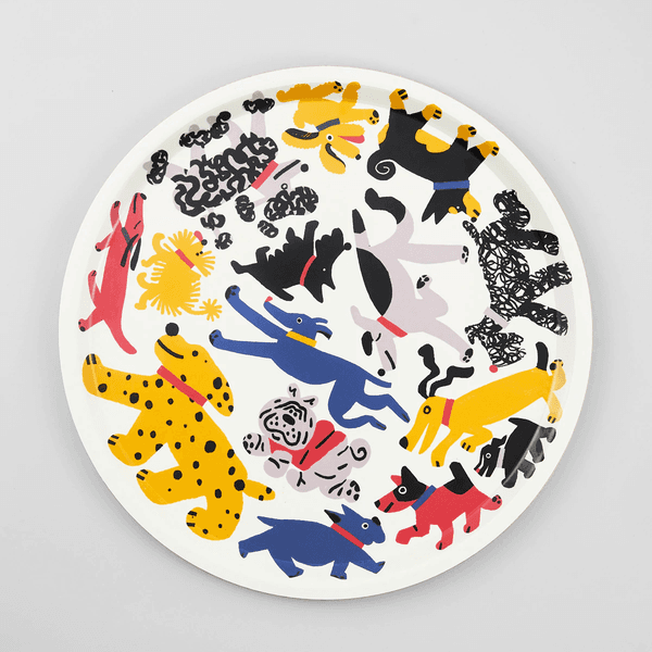 [ Wrap ] Dogs Round_ Art Tray