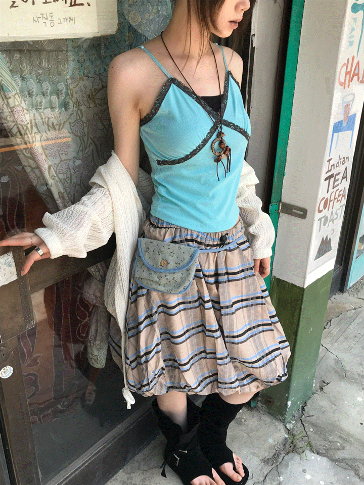 summer lace ribbed sleeveless