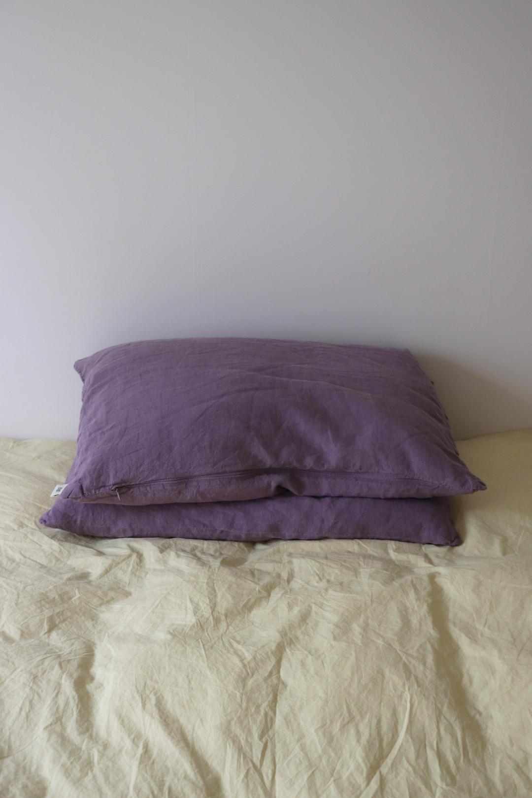 Violet linen pillow vover