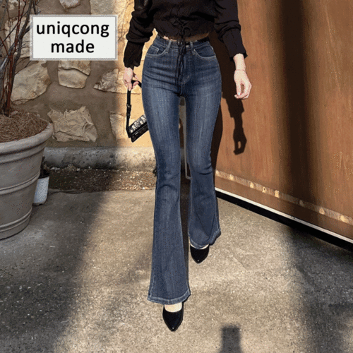 [자체제작/허리쏘옥/히든밴딩] 포토샵 필요 없는 롱다리 진청 부츠컷 데님