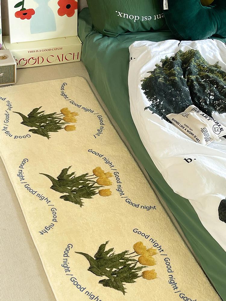 유니크 노랑 튤립 스퀘어 러그