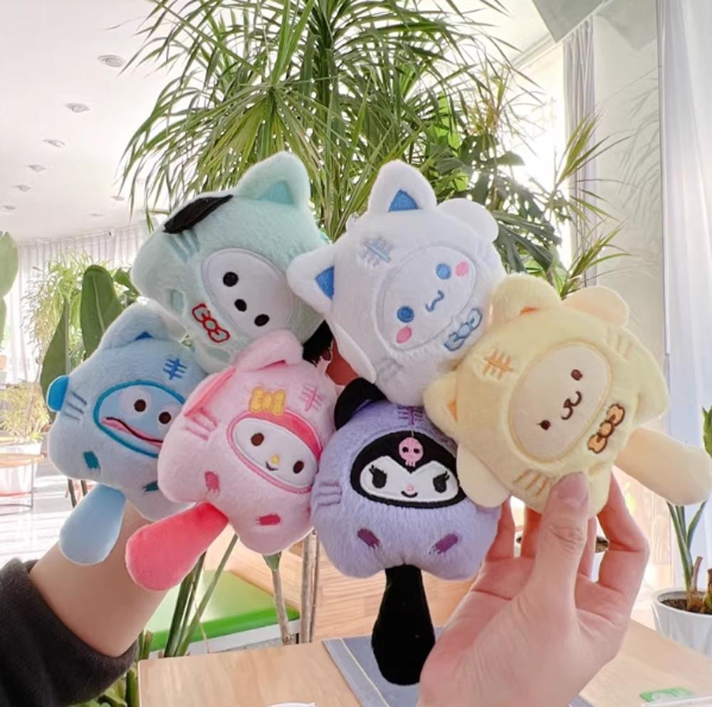 산리오 인형 키링 키티 멜로디 쿠로미 인형 키홀더 가방고리