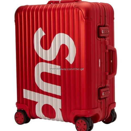(당일배송) 18 슈프림 리모와 신상 레드 무광 알루미늄 캐리어 여행가방