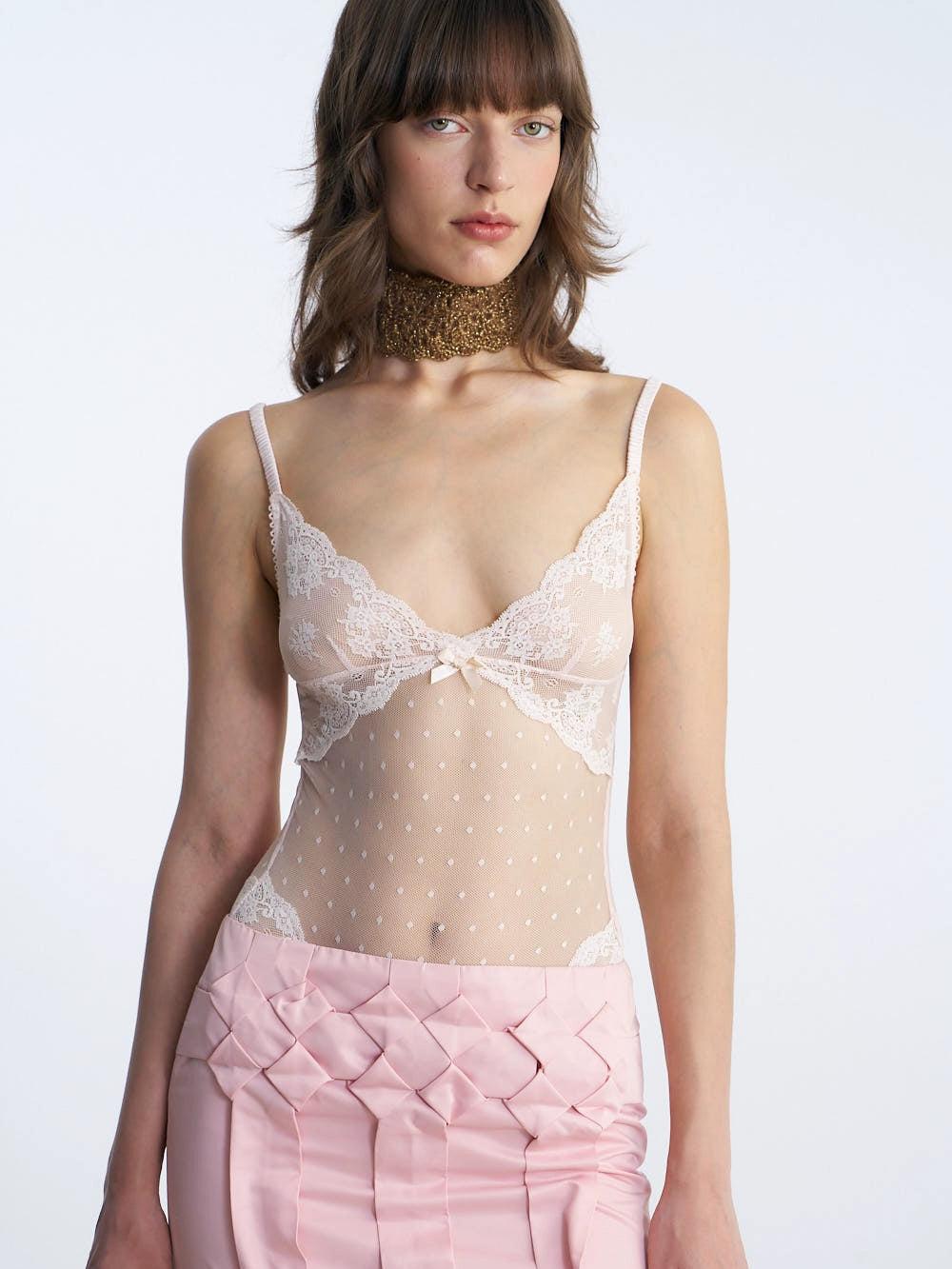 Nφdress X RoomSERVICE888 Pink Lace Bodysuit