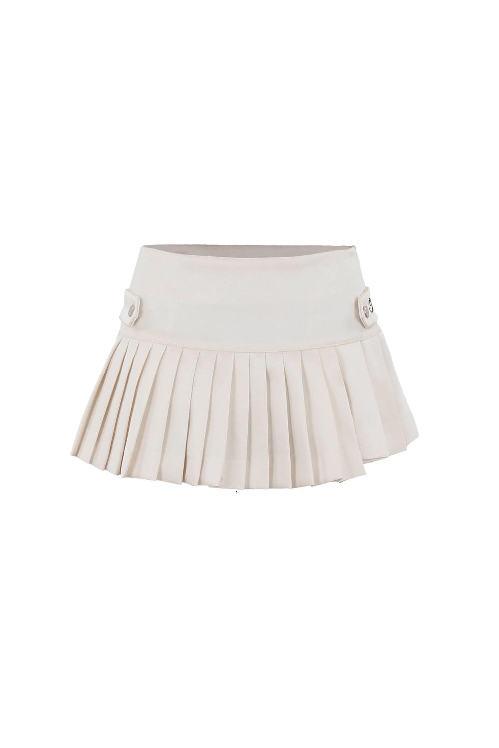 UNBALANCE PLEATS SKIRT IVORY