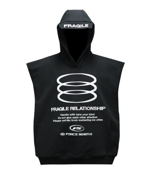FRAGILE HOODIE VEST BLACK