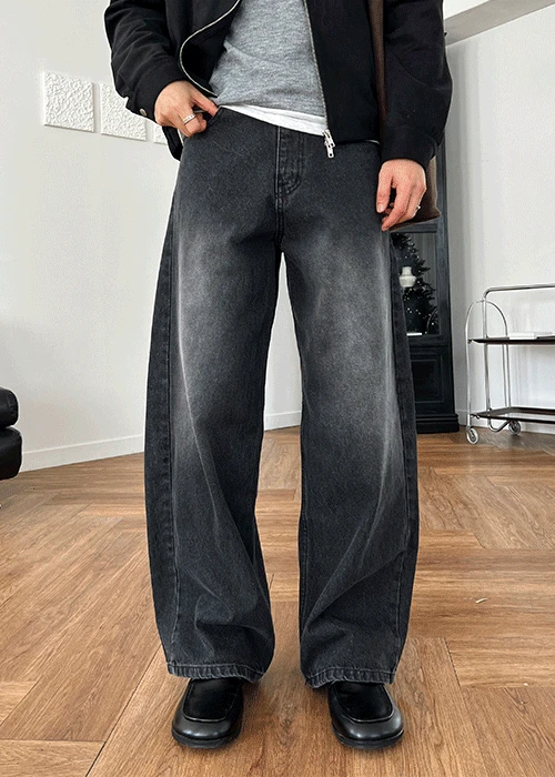 마일드 커브드 데님팬츠 2colors