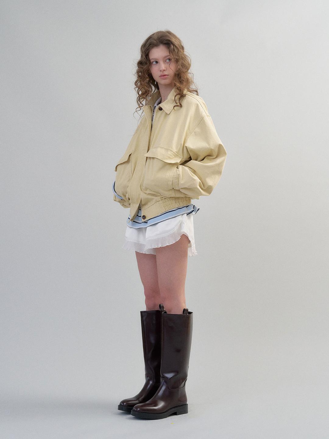 90s garment washing jumper (butter)