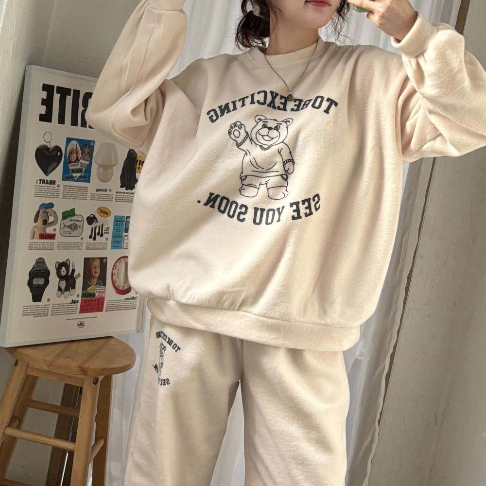 [~77/따숩] 곰돌이 후리스 트레이닝 세트