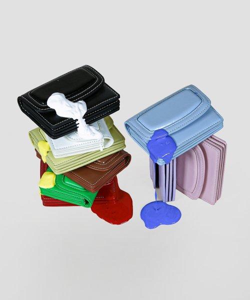 팔레트 4단 아코디언 카드 명함 가죽 지갑(9컬러)