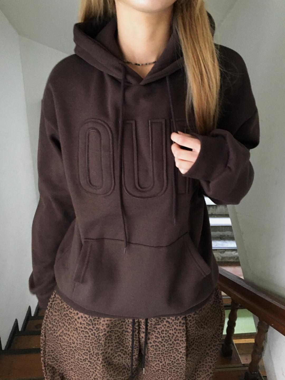 OUR 패치 기모 후드티2C