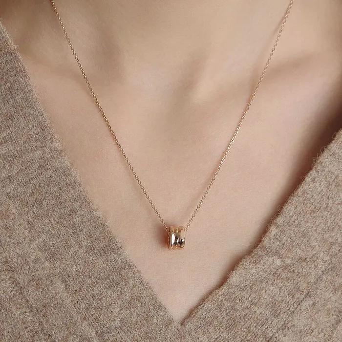 트리플 실버(P) 컷아웃 목걸이 S HL3N61300P9450