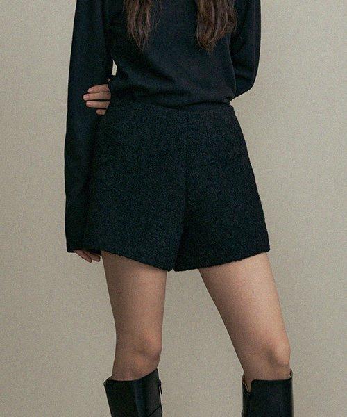 alpaca half pants-black