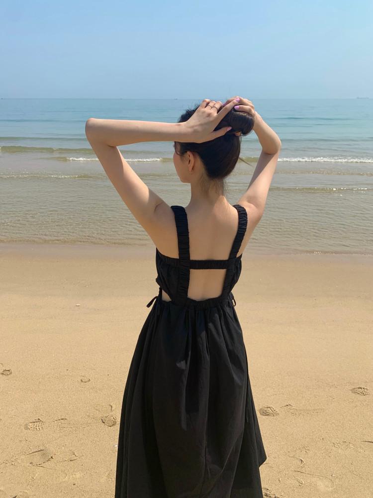 베리밴드 뒤태반전 나시 롱원피스 (2col)
