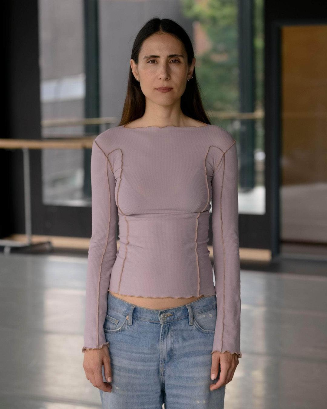 Omato 긴 소매 티셔츠 - VERBE PURPLE / AURAL / XS