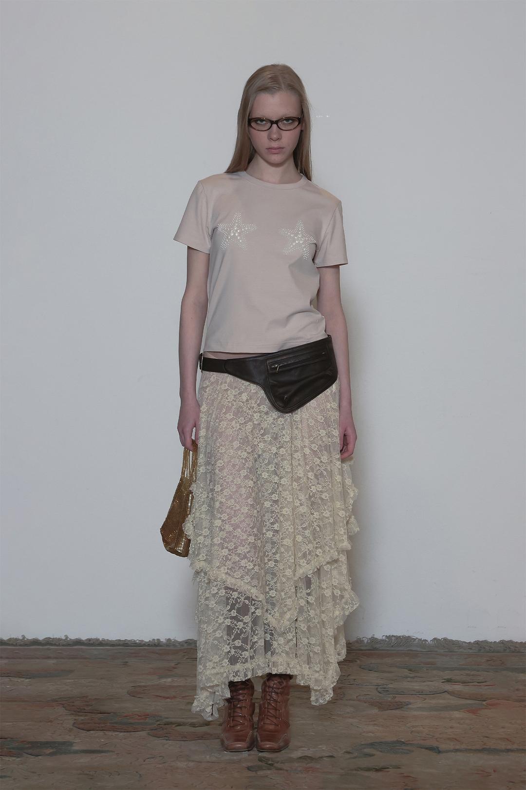 Pearl Starfish Tee Pale Pink
