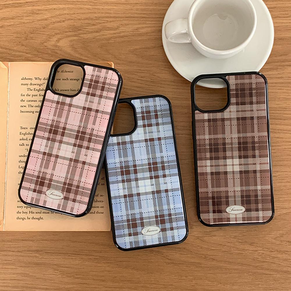 프리브 어텀 체크 에폭시 케이스 Pink iphone 13
