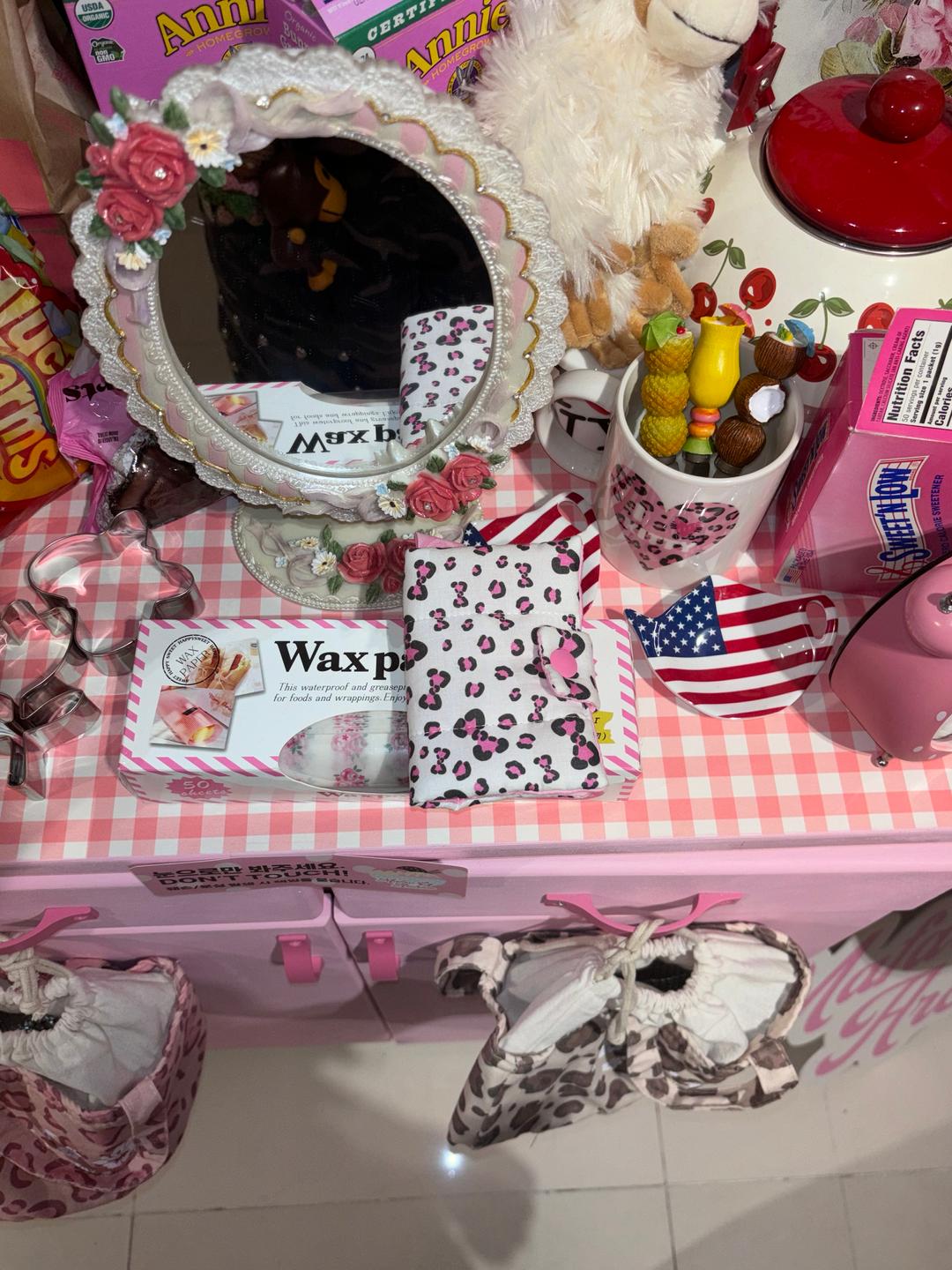 fluffy wallet (ribbon leopard)